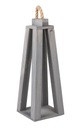 SZARY LAMPION DREWNIANY LATARENKA 14x14x37,5 cm