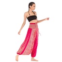 Dámske nohavice Yoga Wide Leg Pants Harem Pant Floral Print Wide Harem Pink Stredová část (výška v páse) iná