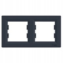 SCHNEIDER ASFORA ДВОЙНАЯ ГОРИЗОНТАЛЬНАЯ РАМКА ДЛЯ КОНТАКТНОЙ РОЗЕТКИ, ЧЕРНАЯ