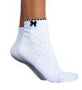 Ponožky dámske Milena biele s mašľou veľ. 37-41