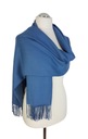 121 Elegancki SZAL NIEBIESKI DŻINSOWY CASHMERE