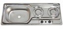 ДВУХКОМОРОВАЯ ПЛИТА С МОЙКОЙ 800Х320 ММ С ПЬЕЗОНАЖИЛЕМ
