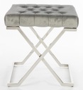 Sivý sedák stolička taburetka puf strieborné nožičky Šírka nábytku 46 cm