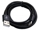 Kabel USB A na USB C typ C bawełna czarny dł.1,5m
