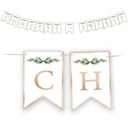 Баннер СВЯТОЕ КРЕЩЕНИЕ бело-золотой голубь IHS длинный