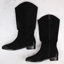 Женские черные замшевые ажурные ботинки Vinceza 39