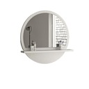 Настенное зеркало для ванной комнаты белое с полкой 60 СМ.