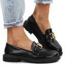Черные женские туфли, легкие весенние мокасины, золотая пряжка GJ3083, y.39