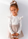 Блузка с длинными рукавами и рюшами для девочки 110 CREAM WHITE белая
