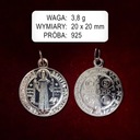 Серебряный медальон Св. БЕНЕДИКТ - 3,8 г