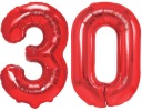 Воздушные шары с цифрами на 30-летие красные 100 см