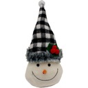 ДЕКОРАТИВНЫЙ СНЕГОВИК В ЧЕРНО-БЕЛОЙ ШАПКЕ В Клеточку