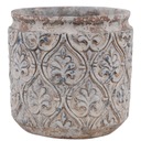 DONICZKA SZARO-BRĄZOWA Z WZOREM ROŚLINNYM 18X17,5