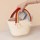 Tkaná kabelka Štýlová taška cez rameno s úložným košíkom Názov farby výrobcu jako zdjęcie