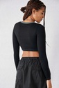 Urban Outfitters NH5 pef blúzka dlhý rukáv v-neck XS Dominujúca farba čierna