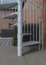 Schody spiralne, zewnętrzne RONDO ZINK Białe / fi 160 cm Szerokość produktu 140 cm
