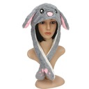 ШАПКА КРОЛИКА, ДВИЖУЩИЕСЯ УШИ, СЕРАЯ ПАСХАЛЬНАЯ ВЫДАЮЩАЯСЯ