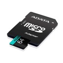 Pamäťová karta ADATA Premier Pro MicroSDXC 64 GB (100R/80W) + adaptér (AUSDX) Kapacita karty 64 GB