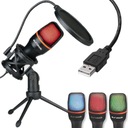 USB-конденсаторный компьютерный микрофон со светодиодной подсветкой RGB