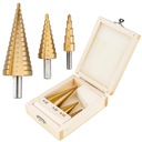 WIERTŁA STOŻKOWE STOPNIOWE DO METALU 4-32MM 3 SZT