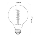 LED ШАРОВАЯ лампа G95 E27 6ВТ ДЫМНАЯ НИТЬ ДЕКОРАТИВНАЯ РЕТРО СПИРАЛЬ