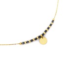 ЗОЛОТОЕ КОЛЬЦО ОЖЕРЕЛЬЕ С ГЕМАТИТАМИ СВАДЕБНОЕ 45 см
