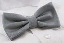 Мужской галстук-бабочка с нагрудным платком - Альти - Серый, мелкий узор