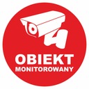 Naklejka monitoring OBIEKT MONITOROWANY 10cm RODO okrągła