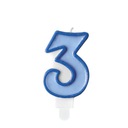 СВЕЧА ДНЯ РОЖДЕНИЯ СИНЯЯ НОМЕР 3