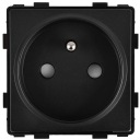 Модуль розетки Розетка с заземляющим контактом Черный для рамок MIUUN