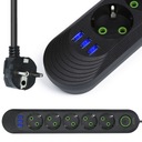 РАЗЪЕМ ПИТАНИЯ 5 РОЗЕТОК + 3 УДЛИНИТЕЛЯ USB 5М