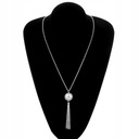 Ожерелье-цепочка с серебряной кисточкой и жемчугом, длинная кисточка, осенний свитер