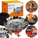 Портативная мини туристическая газовая плита под картридж с крышкой-воротником