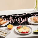 БІГУНОК ДЛЯ СТОЛУ НА ДЕНЬ НАРОДЖЕННЯ ЧОРНИЙ ЗОЛОТИЙ HAPPY BIRTHDAY 180Х40 СМ ДЛЯ ДІТЕЙ замовити в Україні