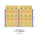 СТЕЛЛАЖКА ДЛЯ ПОДДОНОВ B48 L=5655MM 18 ПОДДОНОВ – 1000 КГ 0+2