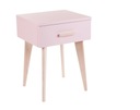 Тумба прикроватная Юлия на 1 ножках LOFT, пудрово-розовый