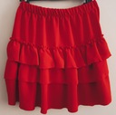 Красная юбка для девочки 122р с рюшами ко Дню святого Валентина