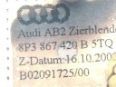 MOULURE DÉCORATIVE COCKPIT AUDI A3 SPORTBACK (8PA) 8P3867410B 1.98L GASOLINEphoto 14
