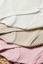 3 блузки-конверта из кафтана 62 полоски экрю, розовый, белый песочный