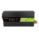 Przetwornica samochodowa z panelem LCD GreenCell 12V 500W / 1000W Sinus USB