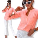 ЭЛЕГАНТНАЯ БЛУЗКА ЖЕНСКАЯ, СВОБОДНАЯ РУБАШКА, ДЕКОРАТИВНЫЕ ПУГОВИНКИ PL PROD APRICOT S