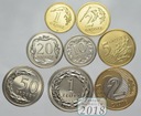 Komplet monet obiegowych 2018 r. UNC 8 sztuk Rok 2018