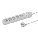 РАЗЪЕМ ПИТАНИЯ 5 РОЗЕТОК 1,5 М СЕРЫЙ