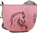 Сумка с нежно-розовой лошадкой с именем, в подарок.