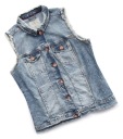 ДЖИНСОВЫЙ ЖИЛЕТ CECIL S 36 С ПОТЕРТАМИ, ВИНТАЖНЫЙ OLDCHOOL, СВОБОДНЫЙ СТИЛЬНЫЙ