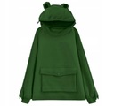 ТЁПЛАЯ ЗЕЛЕНАЯ СВИТШОТА С КАПЮШОНОМ FROG ДЛЯ МОЛОДЕЖИ