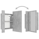 vidaXL Kúpeľňová skrinka so zrkadlom a LED, sivá betónová, 40x12x45 cm Materiál drevotrieska