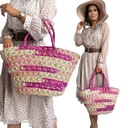 TORBA TOREBKA DAMSKA DUŻA LATO PLAŻA SHOPPER KOSZYK SŁOMIANA SŁOMKOWA KOLOR