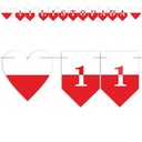 БАННЕР-гирлянда 11 НОЯБРЯ ДЕНЬ НЕЗАВИСИМОСТИ бело-красный HEARTS XL