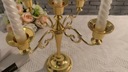Золотой пятирожковый металлический подсвечник на 5 свечей канделябр